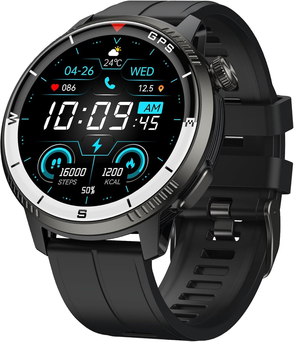Black GPS Smartwatch with Heart Rate Monitor Y155709