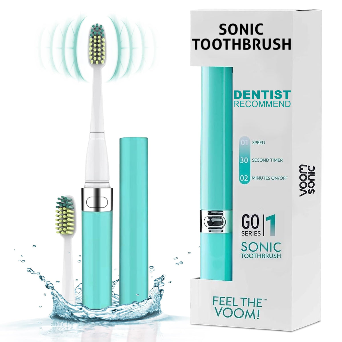 Black Blue 2-Pack Travel Electric Toothbrush Y480741
