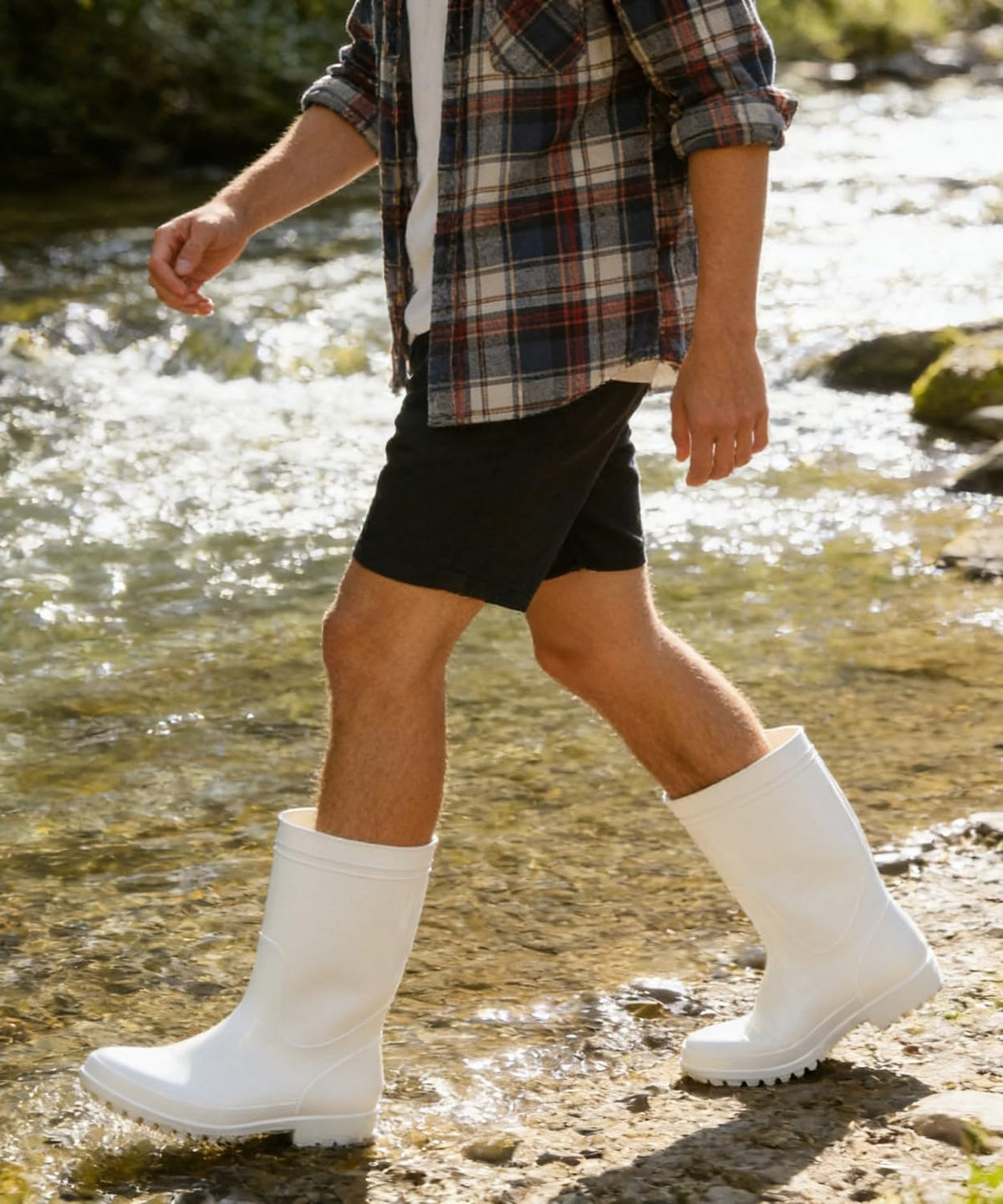 Mid-Calf Waterproof Anti-Slip Rubber Boots Q253