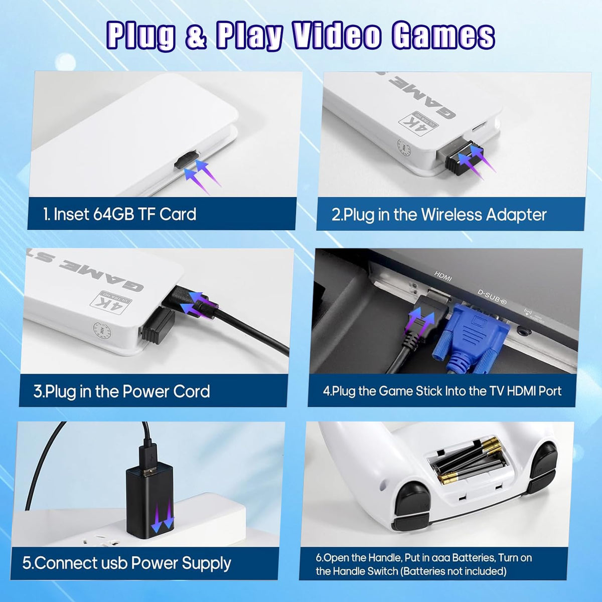 Wireless Retro Gaming Console Built-in 20,000+ Games E5360