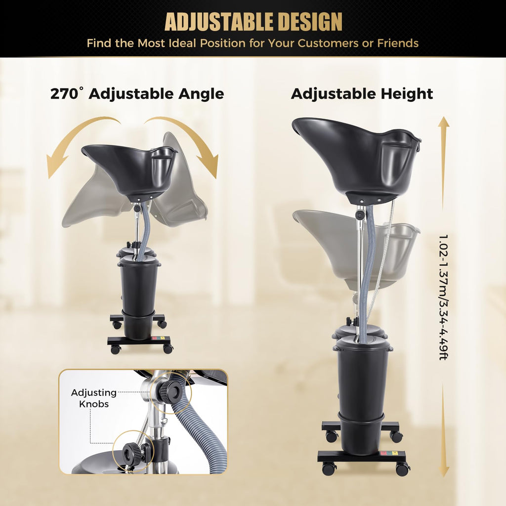 Portable Height & Angle Adjustable Shampoo Bowl W1703