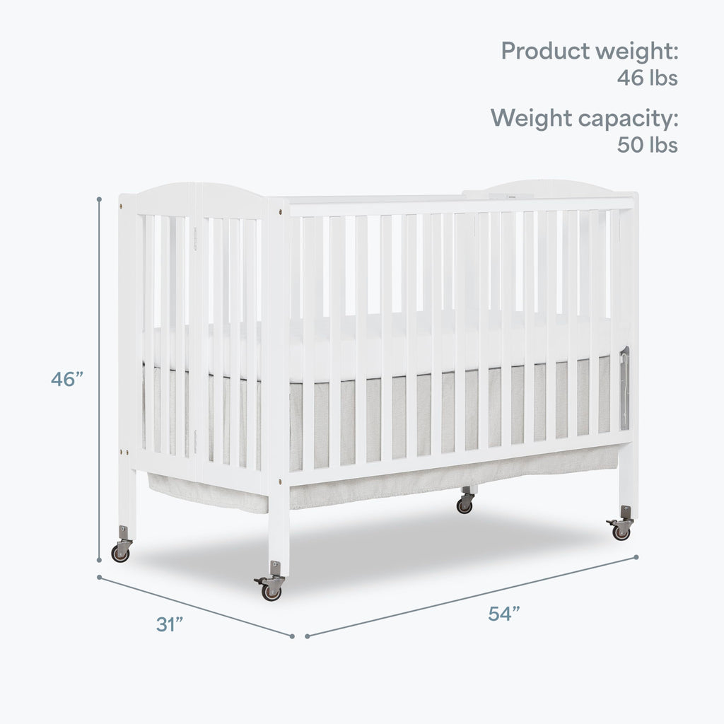 Full Size 2-in-1 Folding Baby Crib White U803