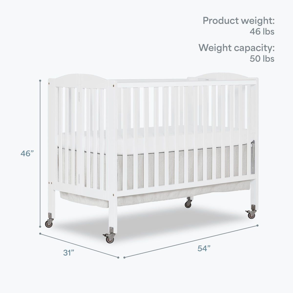 Full Size 2-in-1 Folding Baby Crib White U803