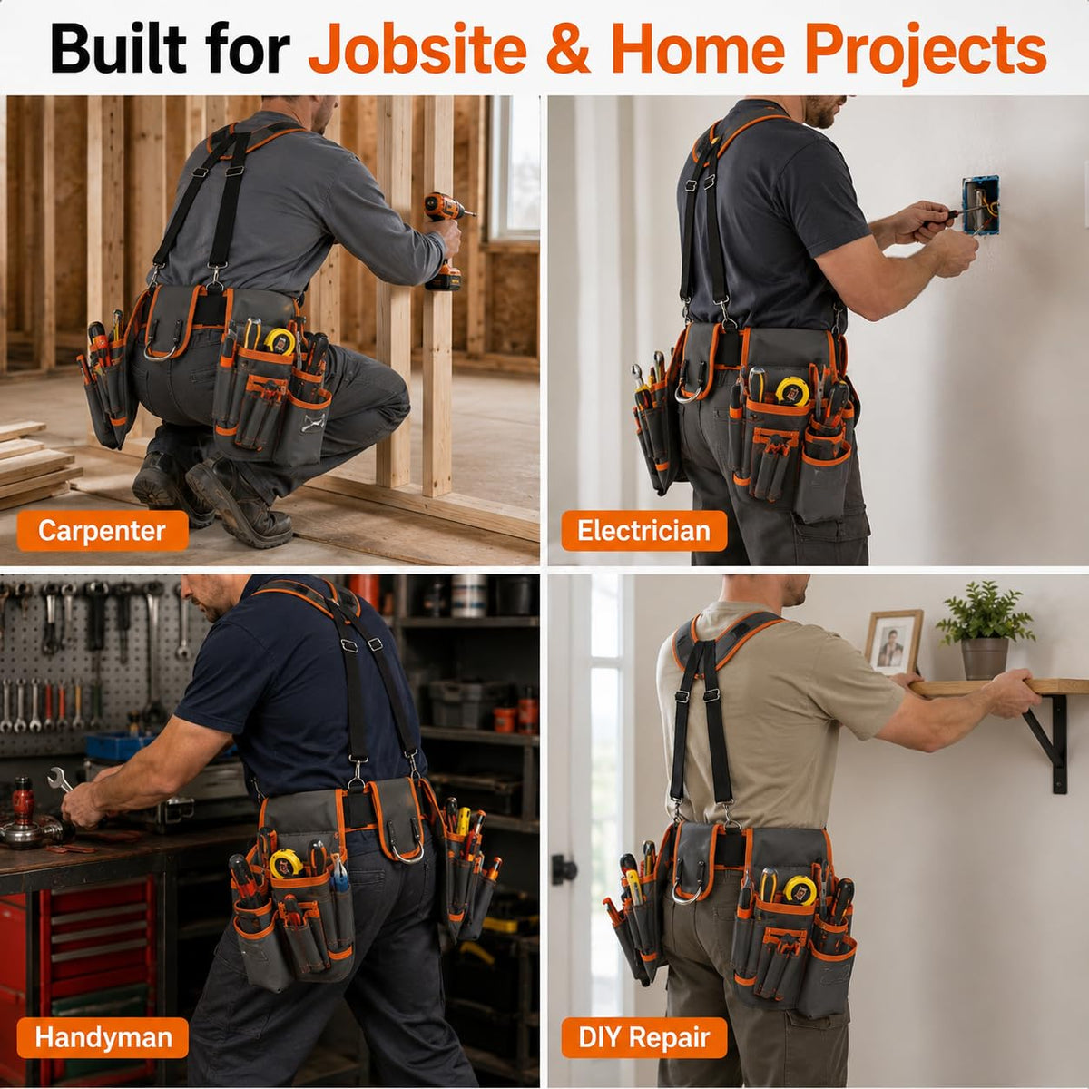 Heavy Duty Magnetic Tool Belt with Suspenders R2920