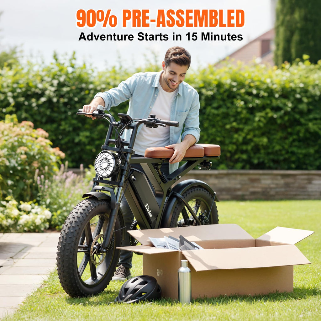 Electric Bike 48V 15 Ah Battery 2000W Peak Motor T8055
