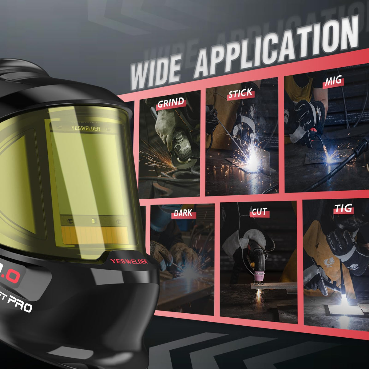 Panoramic Welding Helmet with Smart Auto-Shade V9710