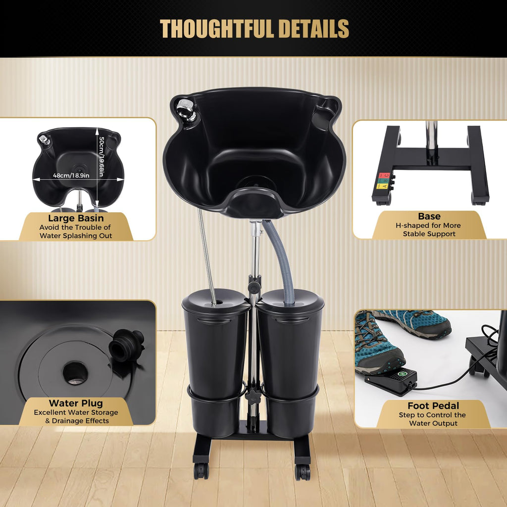 Portable Height & Angle Adjustable Shampoo Bowl W1703