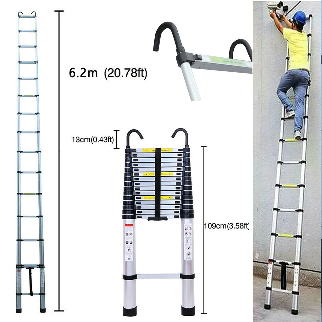 Telescoping Extension Ladder 20.34FT 330 Pound Capacity L72879