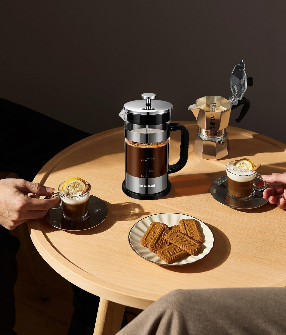 French Press Coffee Maker 21OZ Borosilicate Glass L40177