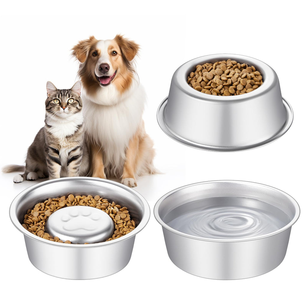 Stainless Steel Pet Dog Water and Food Bowl, 2-Pack Y414