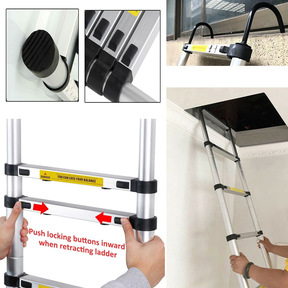 Telescoping Extension Ladder 20.34FT 330 Pound Capacity L72879