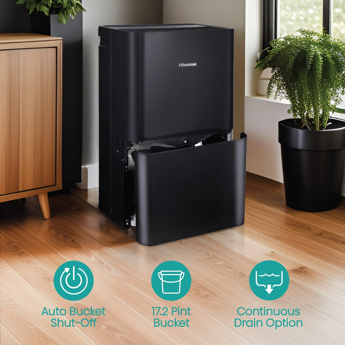 50-Pint Portable Dehumidifier with Built-In Pump J776125