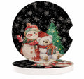 Black Ceramic Car Coasters 2 Piece Set O8668