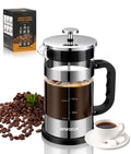 French Press Coffee Maker 21OZ Borosilicate Glass L40177