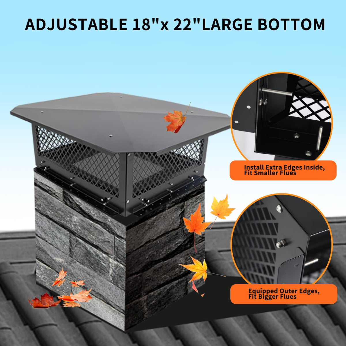 Black Galvanized Steel Chimney Cap T97980