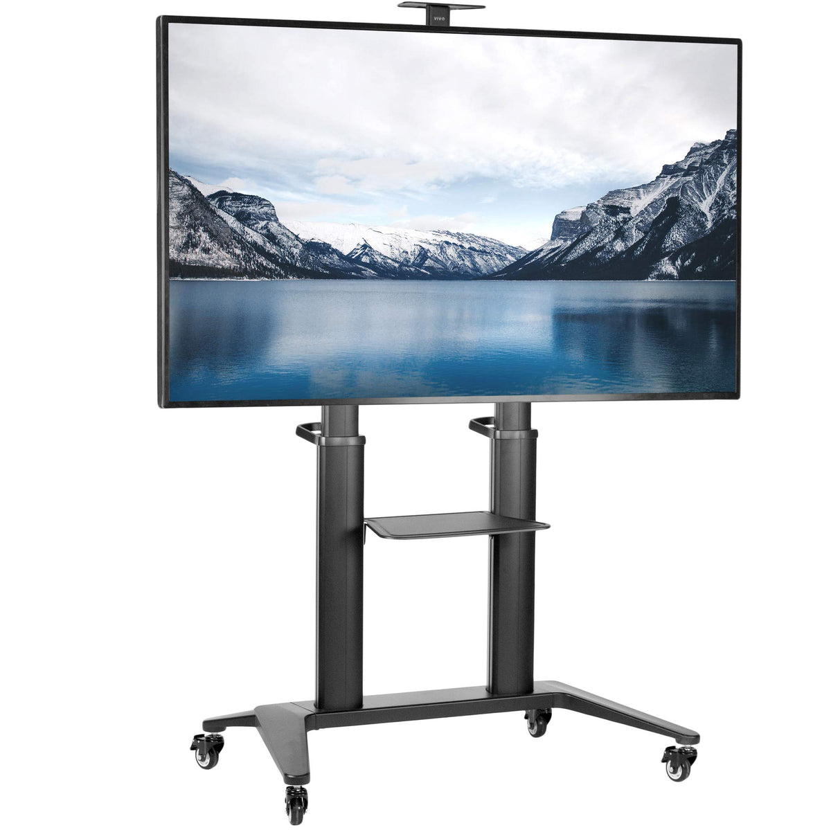 Aluminum Mobile TV Cart for 32 to 120 inch Screens up to 308 lbs, Black D55725