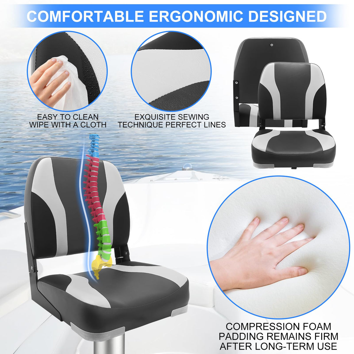 Folding Boat Seat 2 Pack T550
