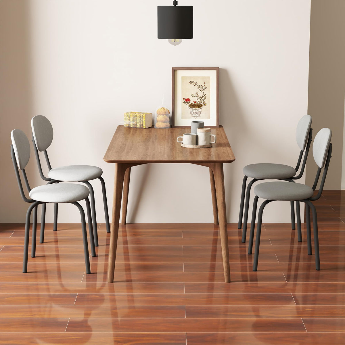 Stackable Dining Chairs Set of 4 Grey S922294