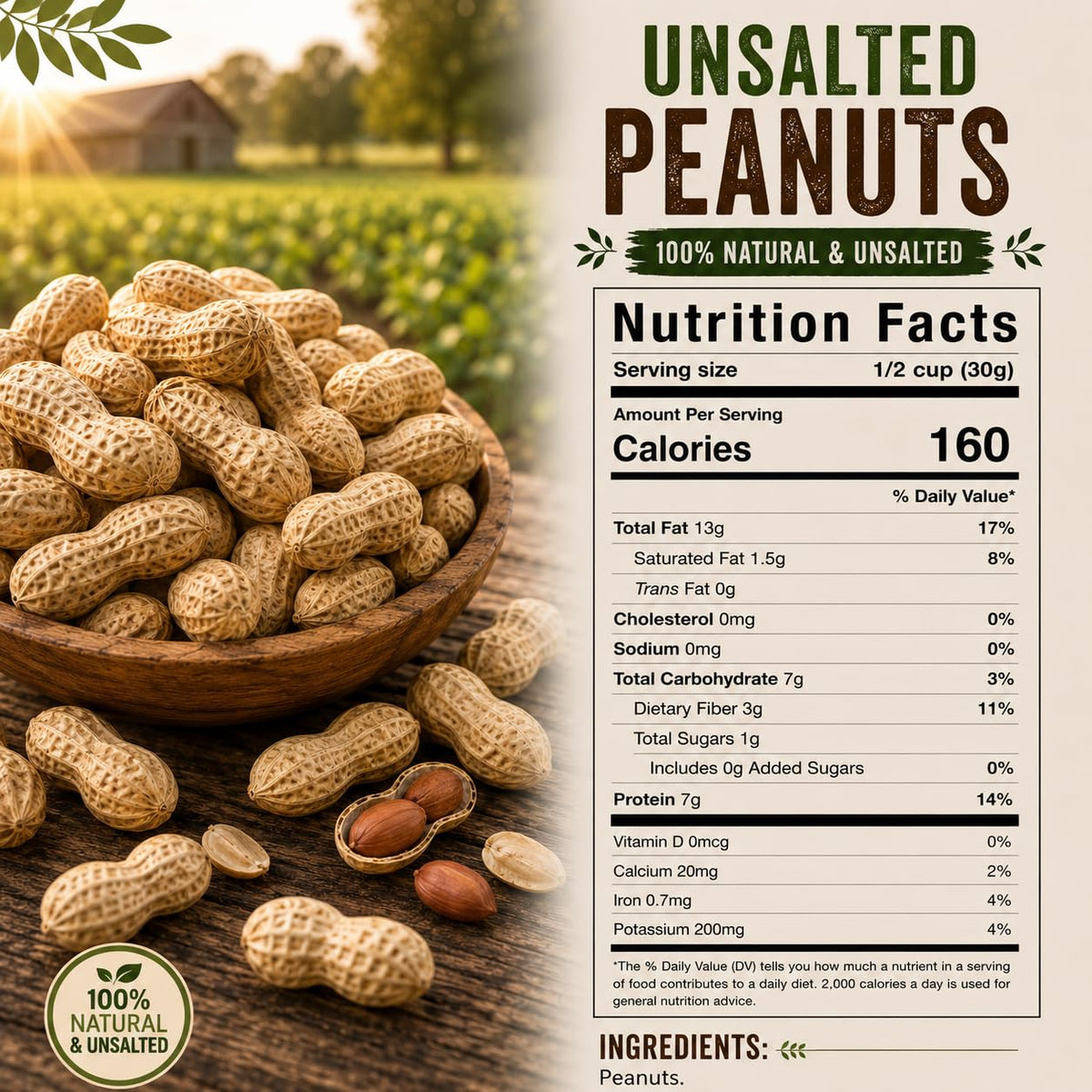 4 LB Unsalted Roasted Peanuts In Shell I1132