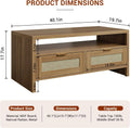 40” Boho Rattan Coffee Table with Storage J807706