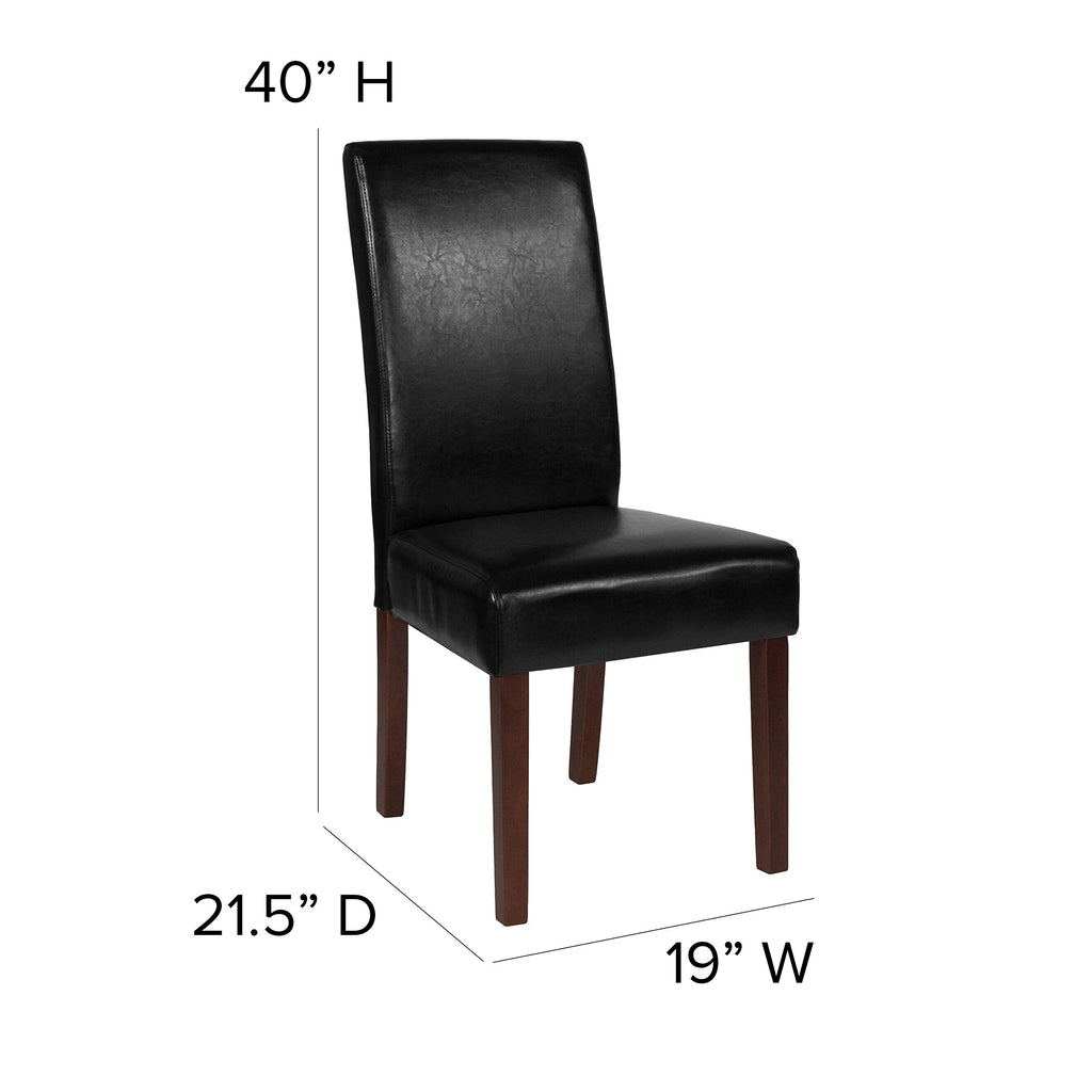 Black Faux Leather Parsons Chair 6-Pack O972