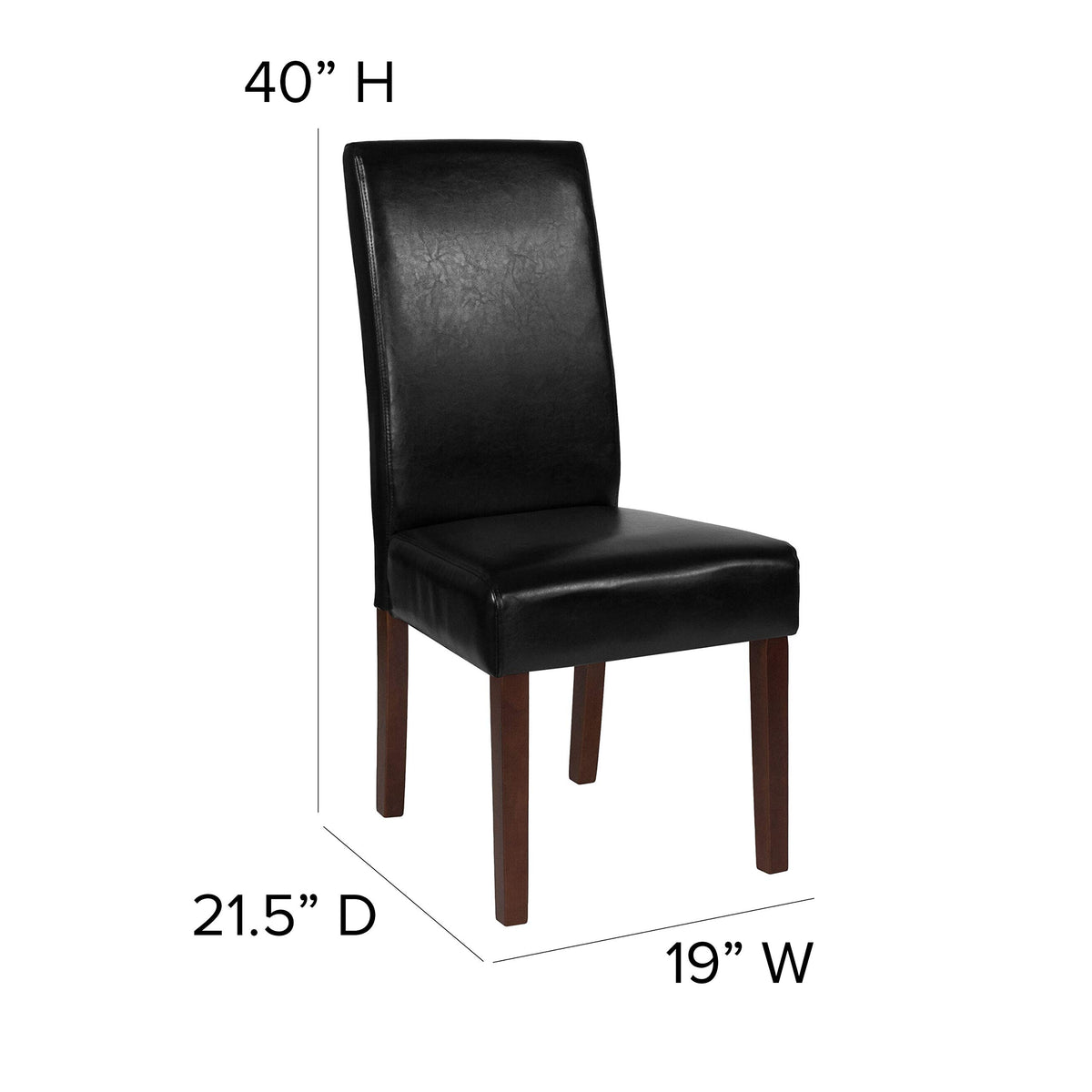 Black Faux Leather Parsons Chair 6-Pack O972