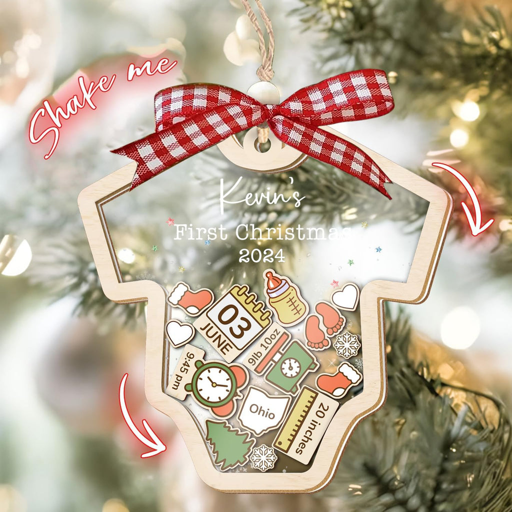 Baby's First Christmas Ornament 2026 Acrylic Wooden 5" W1539