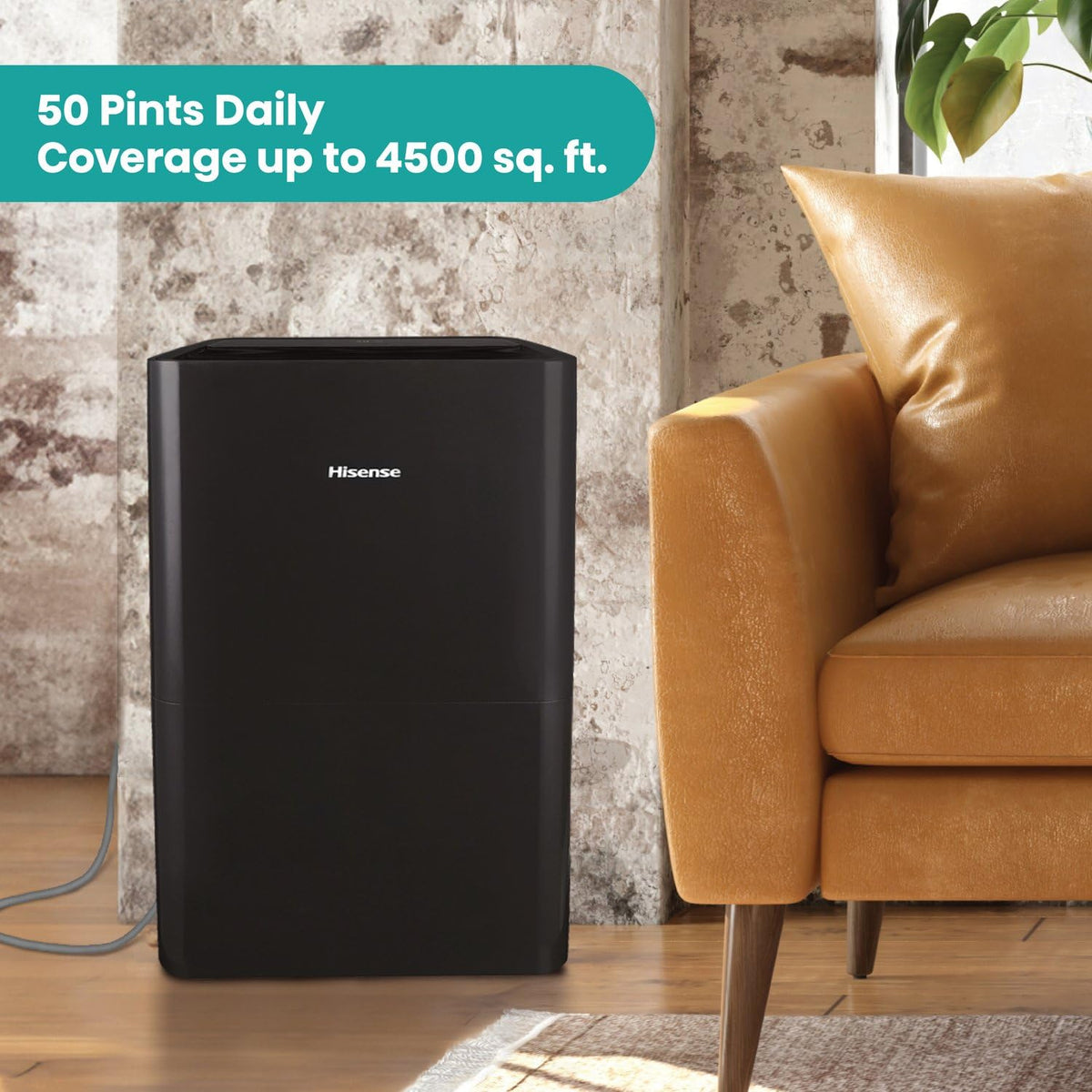 50-Pint Portable Dehumidifier with Built-In Pump J776125