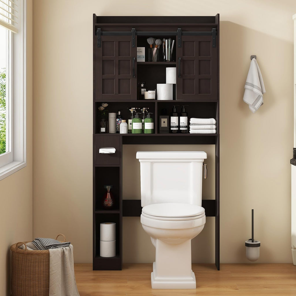 Over The Toilet Storage Cabinet with Sliding Doors O9125