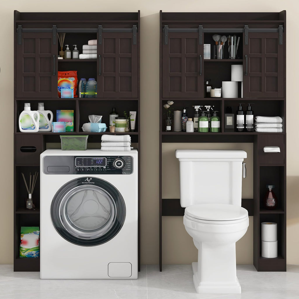 Over The Toilet Storage Cabinet with Sliding Doors O9125