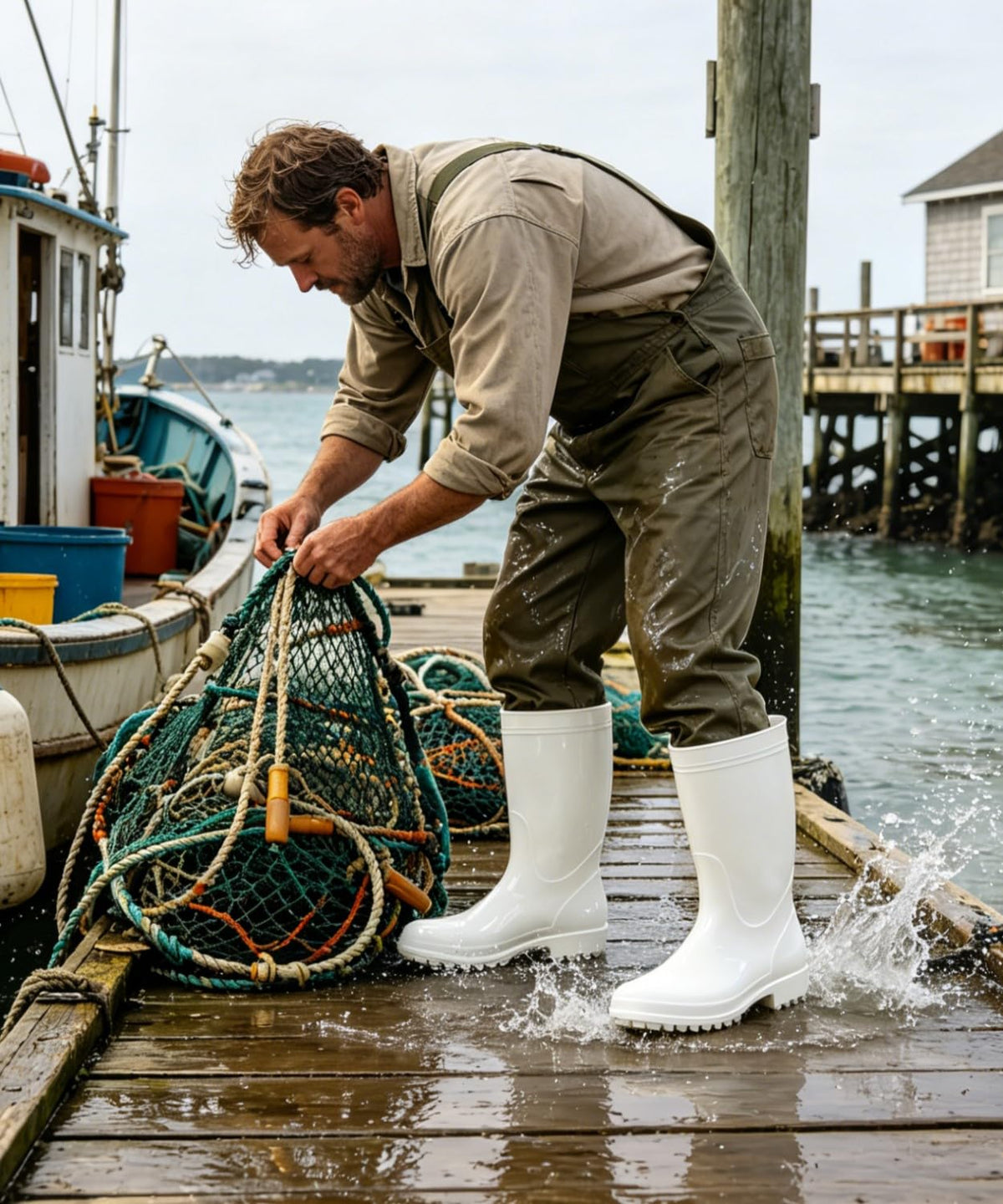 Mid-Calf Waterproof Anti-Slip Rubber Boots Q253