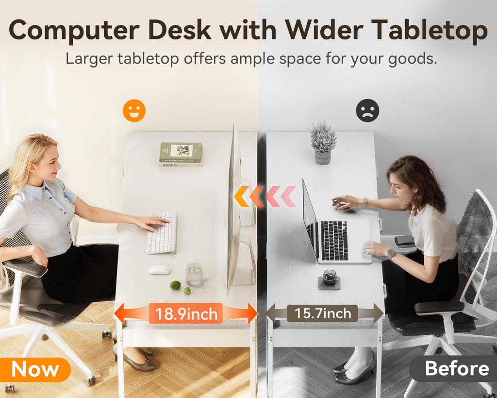 White Computer Desk with 6 Drawers I43665