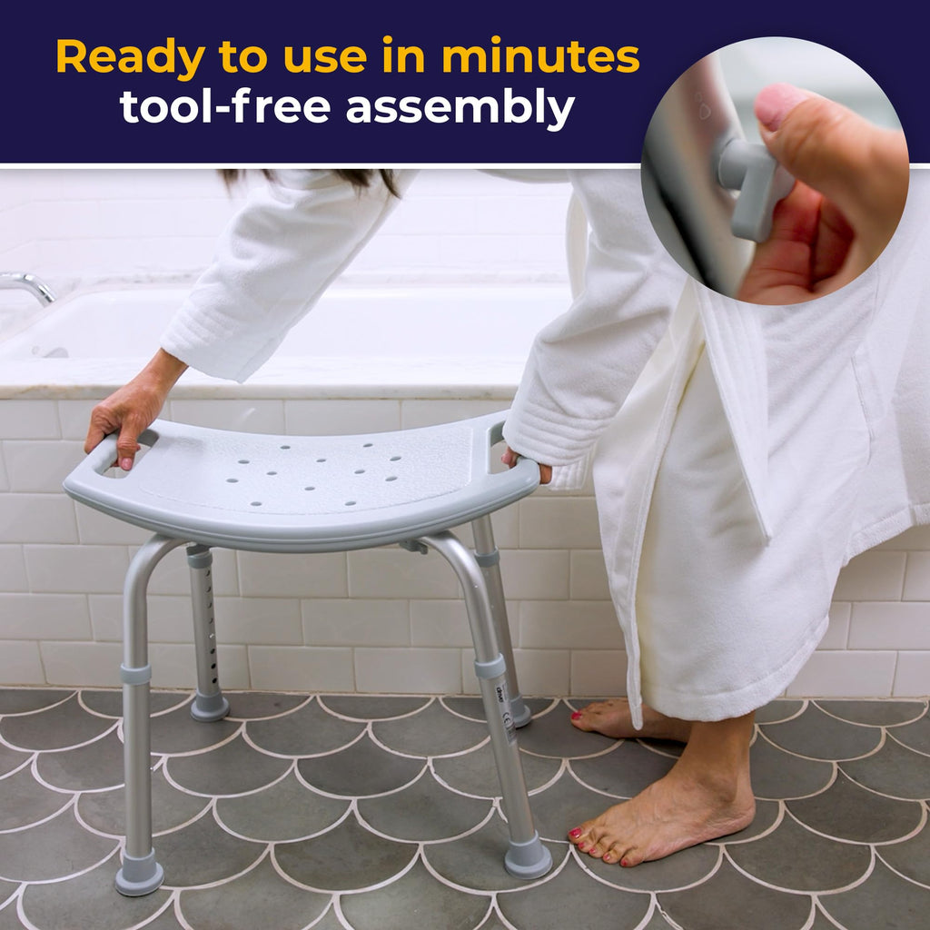 Adjustable Non-Slip Aluminum Shower and Bath Chair K311641