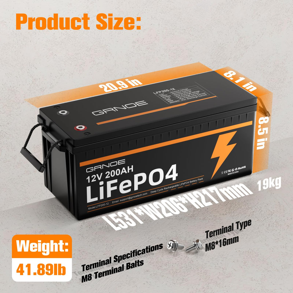 12V 200Ah LiFePO4 Lithium Battery 2Pack C681633