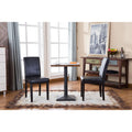 Black Faux Leather Parson Chair Set of 2 L447