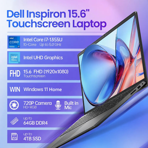 15.6" Touchscreen Laptop, 8GB DDR5 RAM, 512GB SSD, Intel i7-1355U I881948