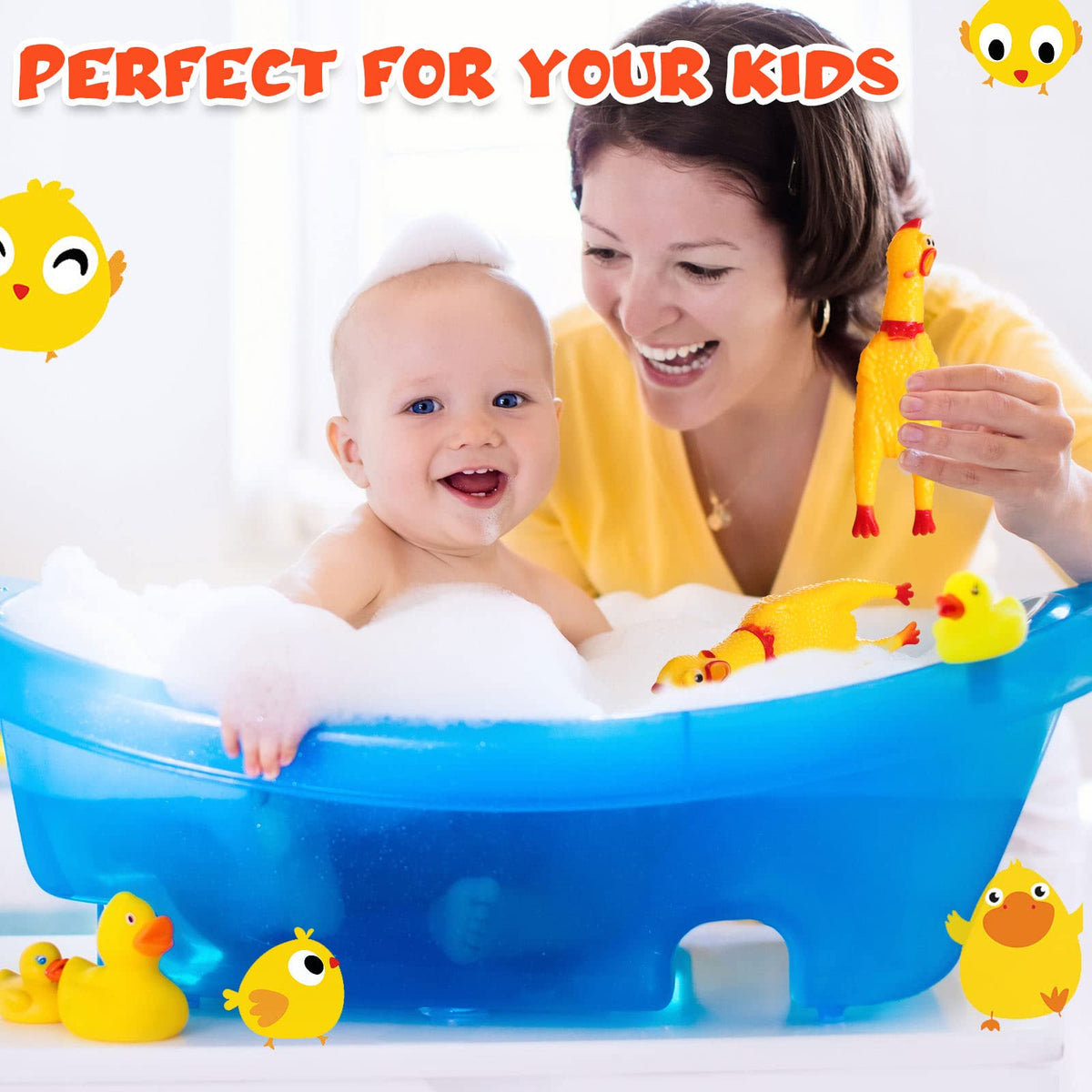 50 Pcs Yellow Rubber Chickens V80861