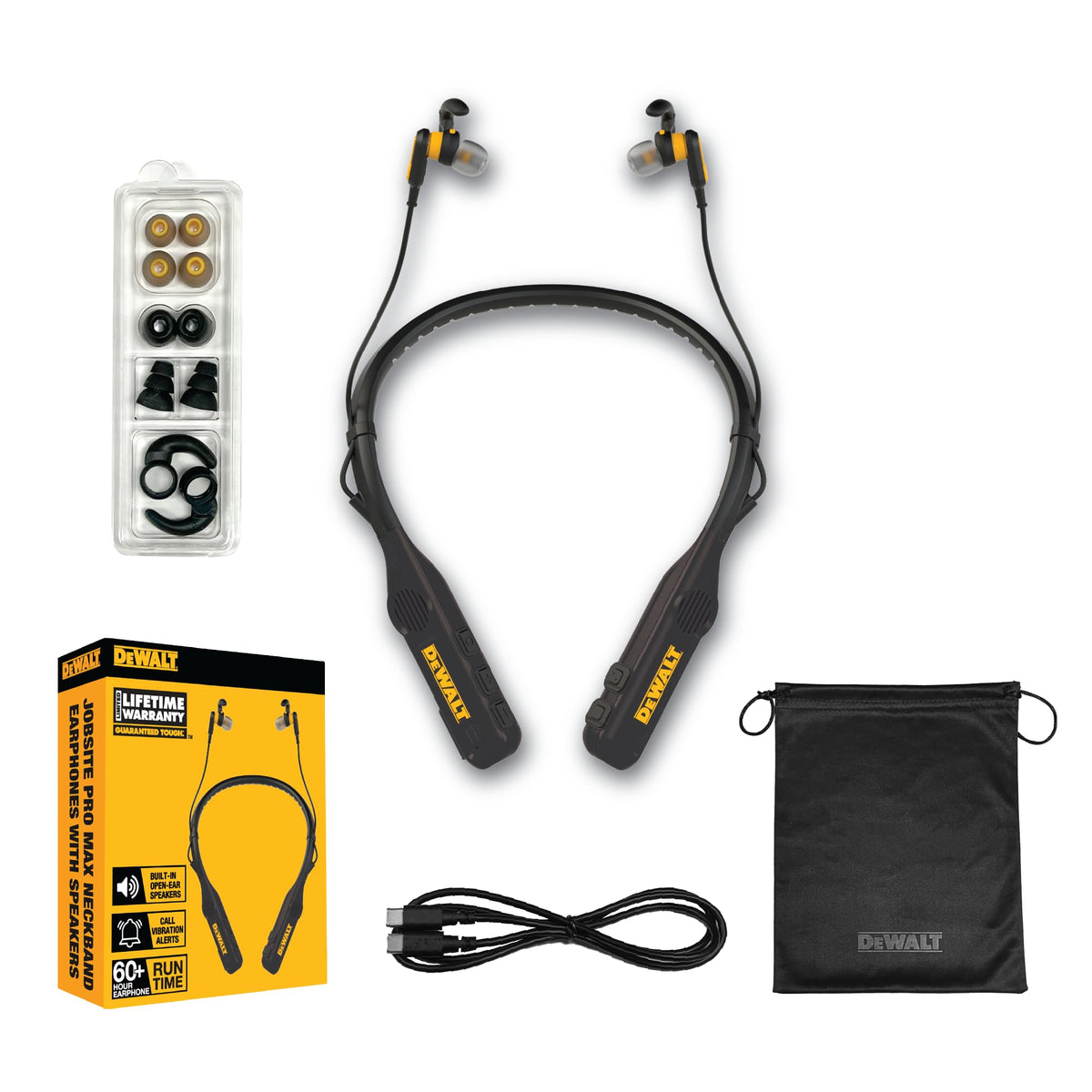 Black 2-in-1 Neckband Bluetooth Headphones P737376