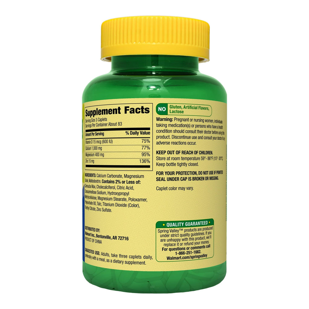 Calcium Magnesium Zinc with D3 Caplets 250ct Y608