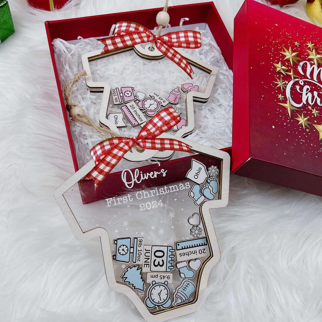 Baby's First Christmas Ornament 2026 Acrylic Wooden 5" W1539