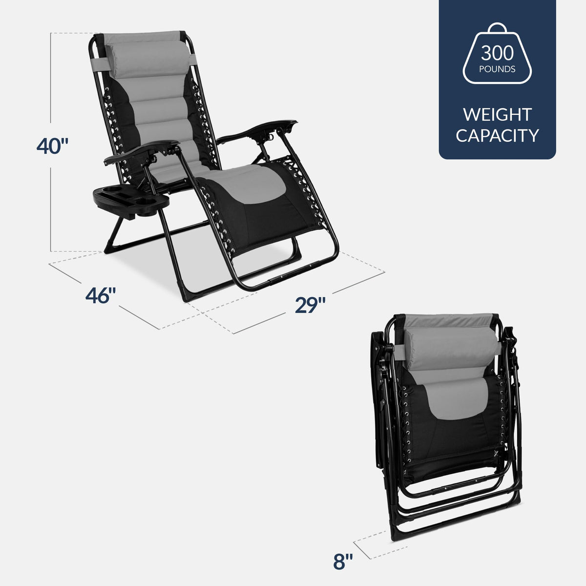 Oversized Padded Zero Gravity Chair Recliner U6412