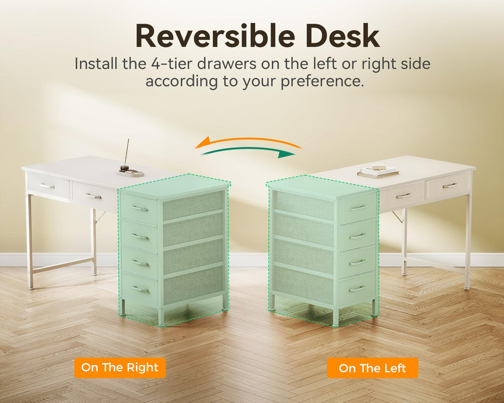 White Computer Desk with 6 Drawers I43665