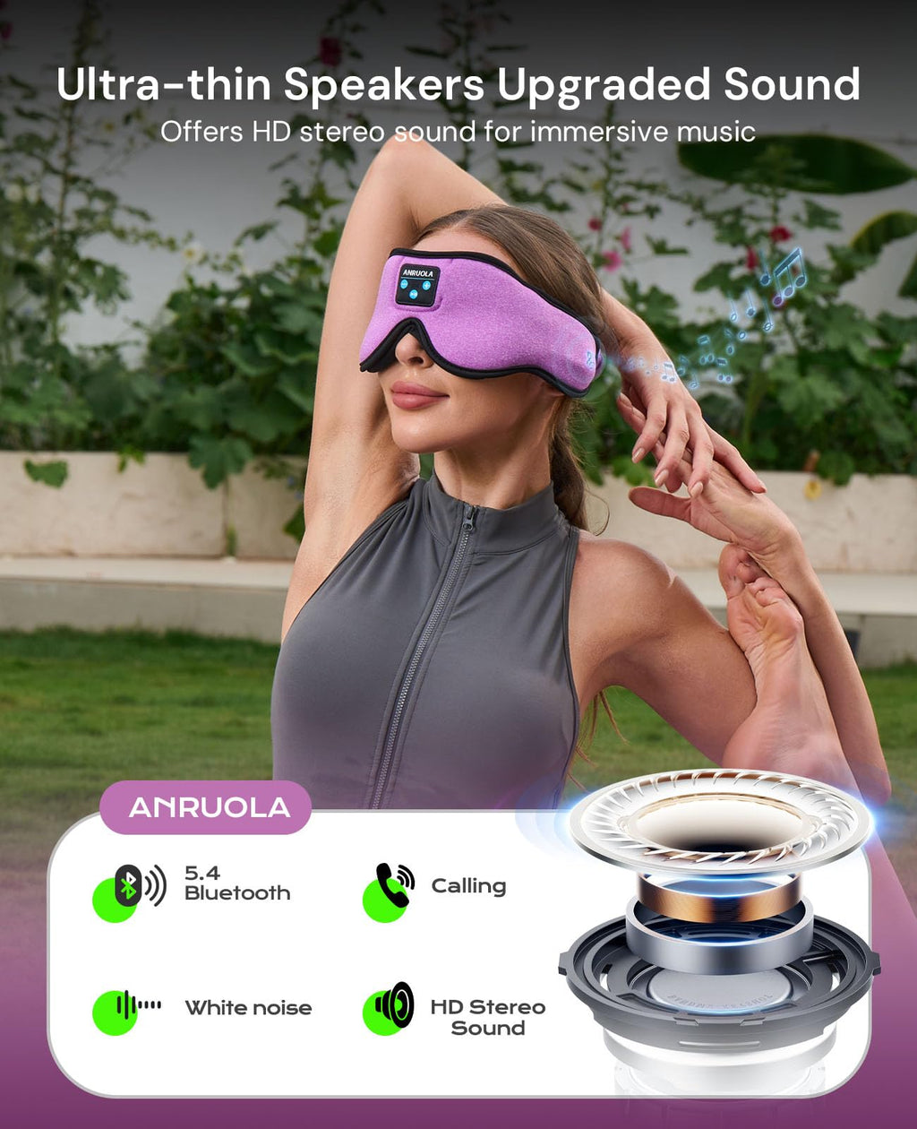 Bluetooth Sleep Mask with Blackout Eye Mask E93734
