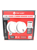 Combination Smoke & Carbon Monoxide Alarm, Hardwire Detector with Battery Backup, 2-Pack F7698
