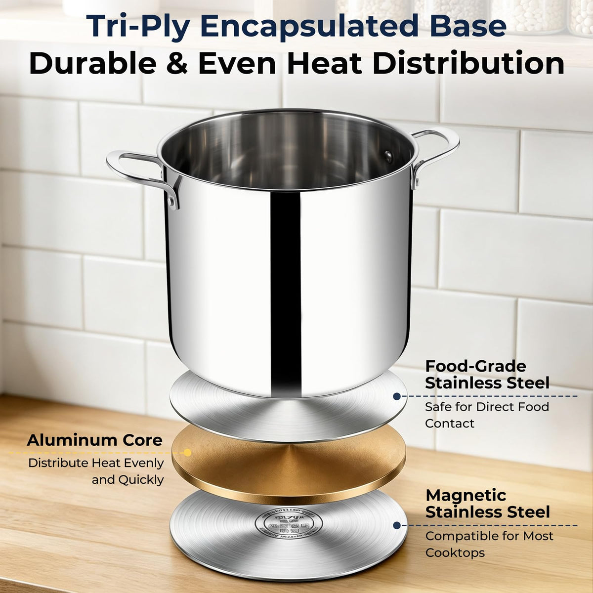 8QT Stainless Steel Stock Pot with Lid N599920