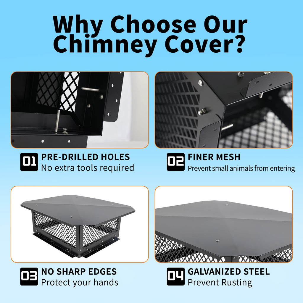 Black Galvanized Steel Chimney Cap T97980