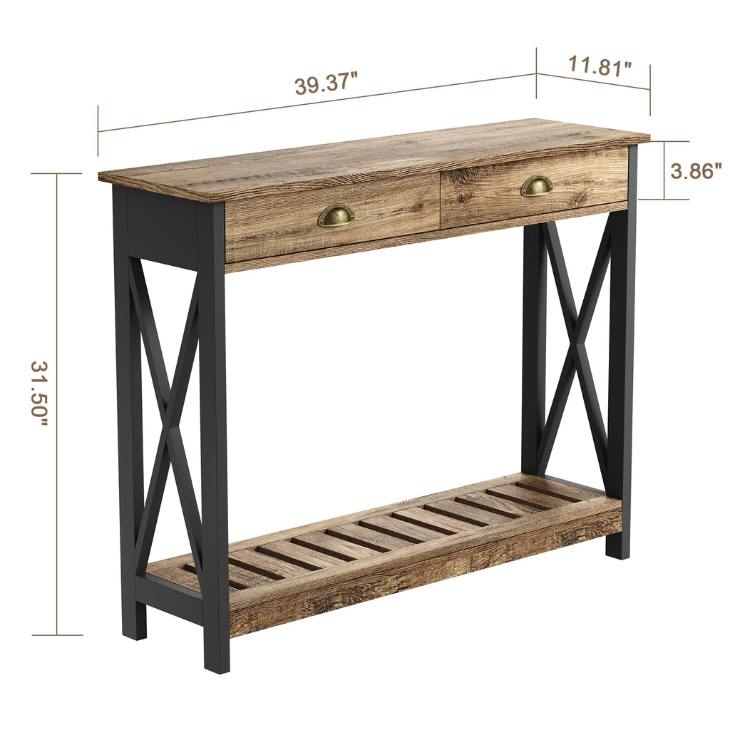 Farmhouse Console Table with Drawer D98655