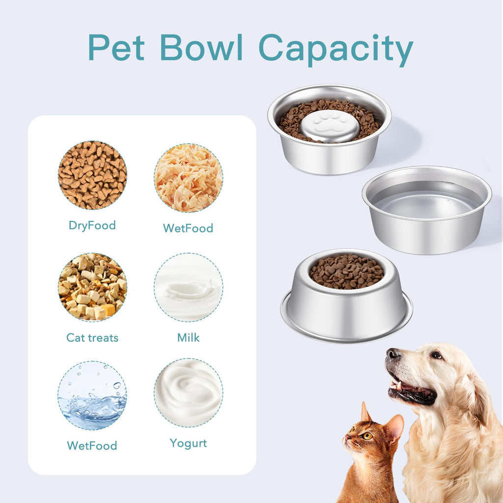 Stainless Steel Pet Dog Water and Food Bowl, 2-Pack Y414