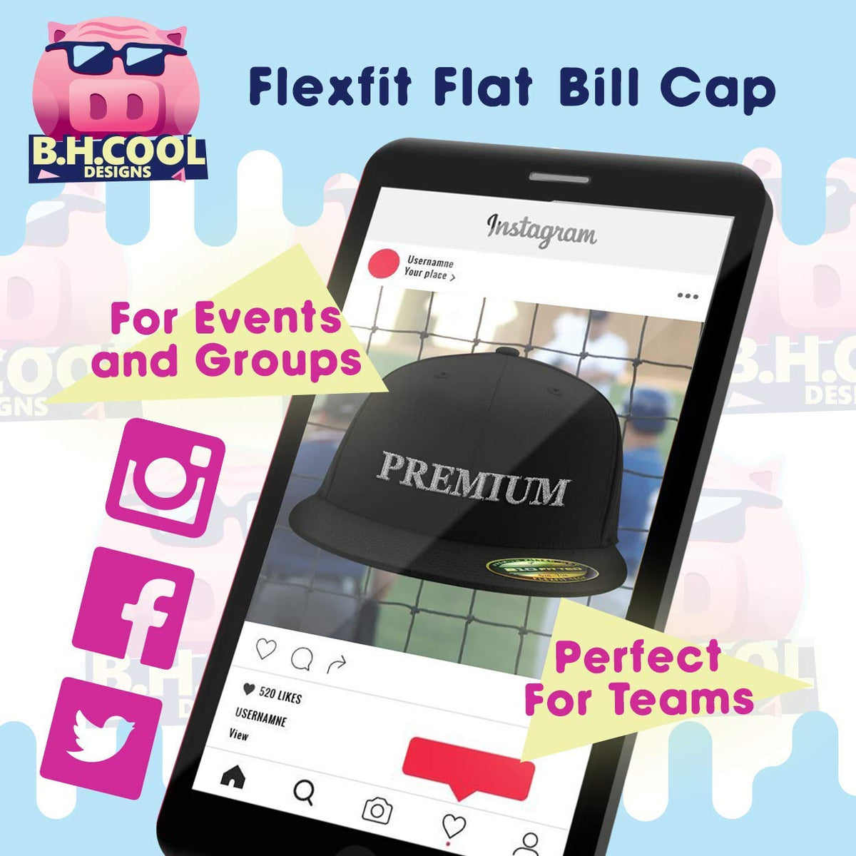 Flat Bill Fitted Hat K380255
