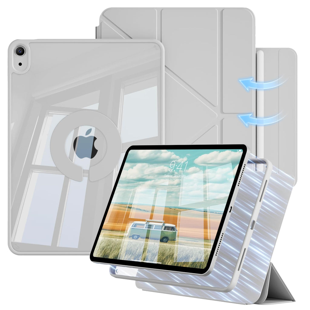 Clear Case for iPad Air 11 inch & 10.9" with Pencil Holder, Gray A16046